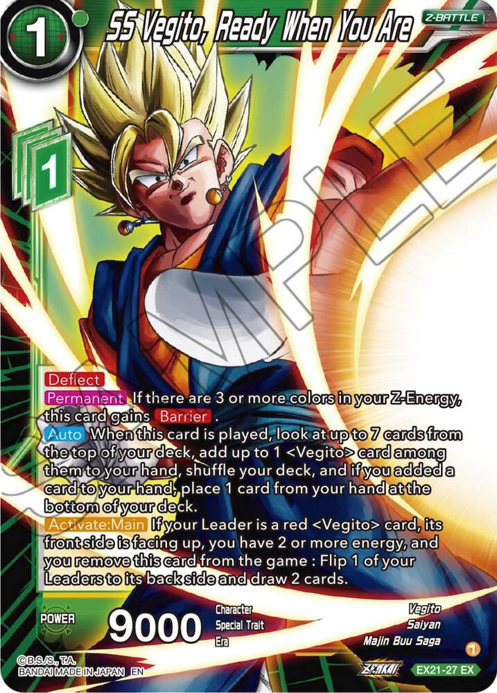 SS Vegito, Ready When You Are EX21-27 card from 5th Anniversary Set