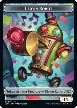 Clown Robot (003) // Treasure (013) Double-sided Token card from Unfinity