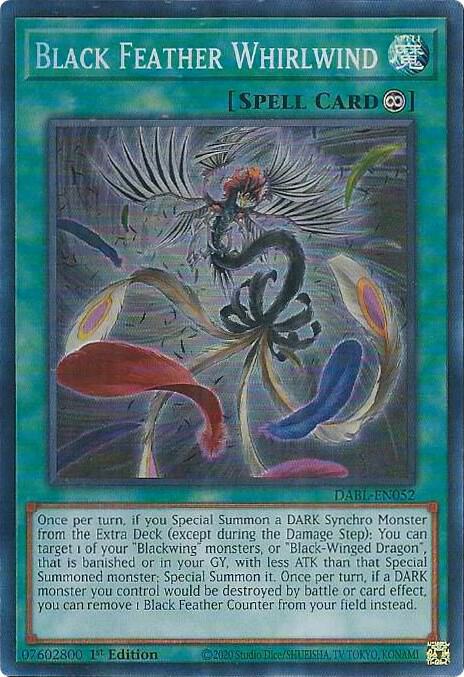 Black Feather Whirlwind DABL-EN052 card from Darkwing Blast