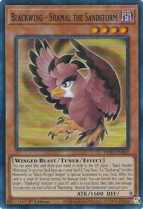 Blackwing - Shamal the Sandstorm DABL-EN002 card from Darkwing Blast