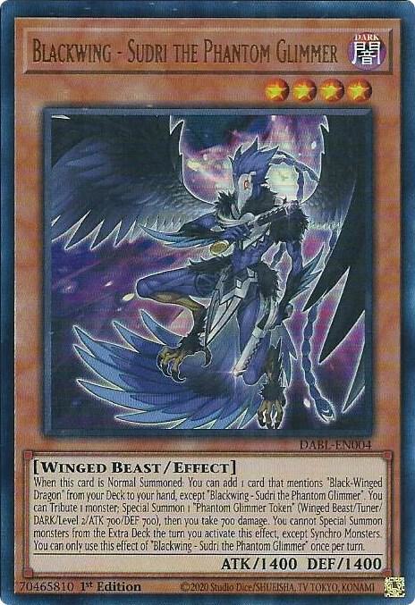 Blackwing - Sudri the Phantom Glimmer DABL-EN004 card from Darkwing Blast