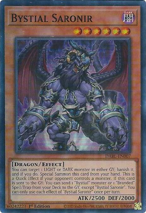 Bystial Saronir DABL-EN007 card from Darkwing Blast