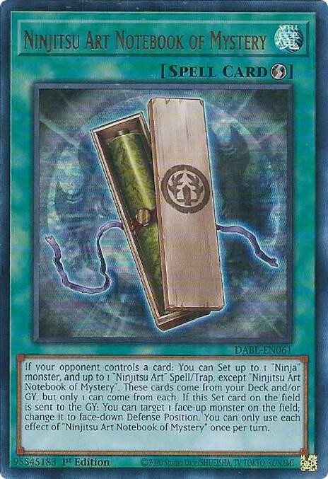 Ninjitsu Art Notebook of Mystery DABL-EN061 card from Darkwing Blast