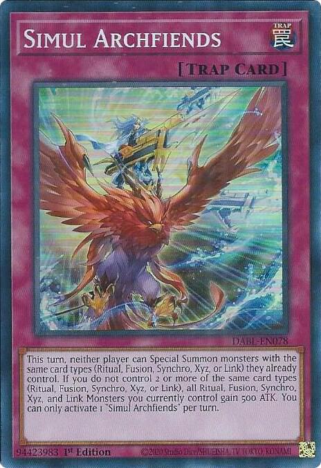 Simul Archfiends DABL-EN078 card from Darkwing Blast