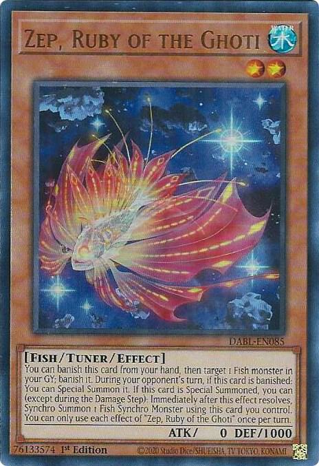 Zep, Ruby of the Ghoti DABL-EN085 card from Darkwing Blast
