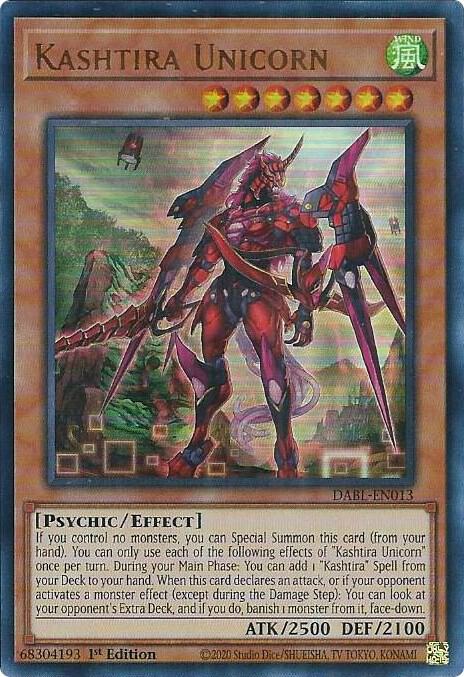Kashtira Unicorn DABL-EN013 card from Darkwing Blast