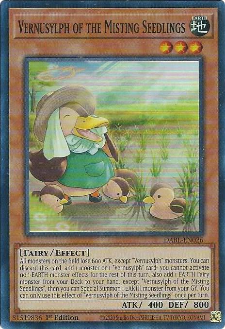 Vernusylph of the Misting Seedlings DABL-EN026 card from Darkwing Blast