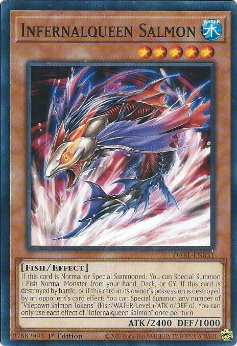Infernalqueen Salmon DABL-EN031 card from Darkwing Blast