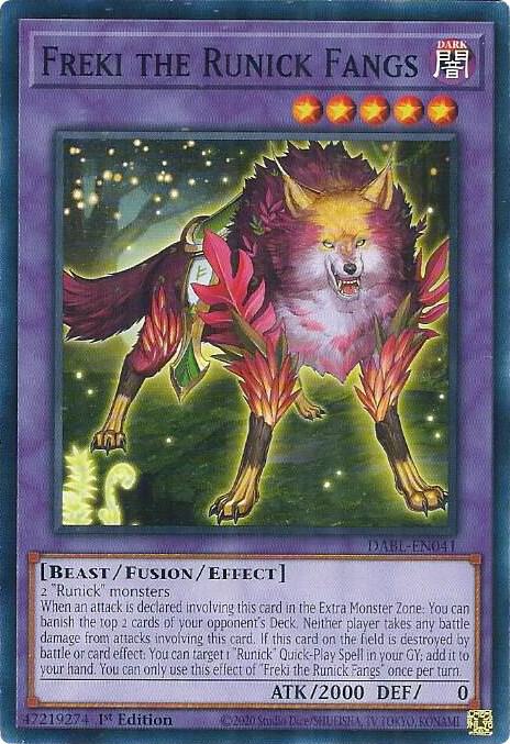 Freki the Runick Fangs DABL-EN041 card from Darkwing Blast