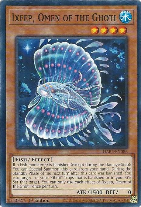 Ixeep, Omen of the Ghoti DABL-EN086 card from Darkwing Blast