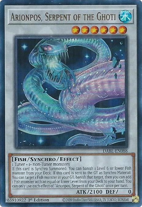 Arionpos, Serpent of the Ghoti DABL-EN088 card from Darkwing Blast