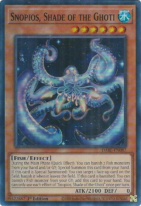Snopios, Shade of the Ghoti DABL-EN087 card from Darkwing Blast