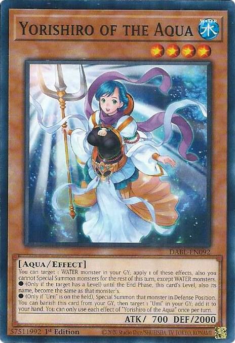 Yorishiro of the Aqua DABL-EN092 card from Darkwing Blast
