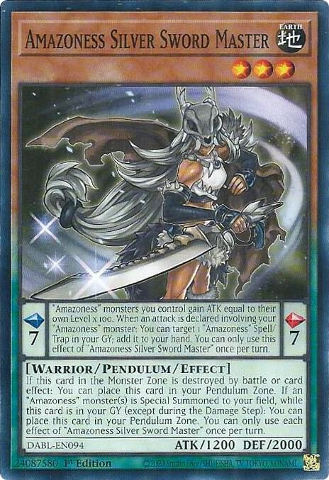 Amazoness Silver Sword Master DABL-EN094 card from Darkwing Blast
