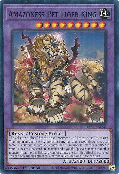 Amazoness Pet Liger King DABL-EN098 card from Darkwing Blast