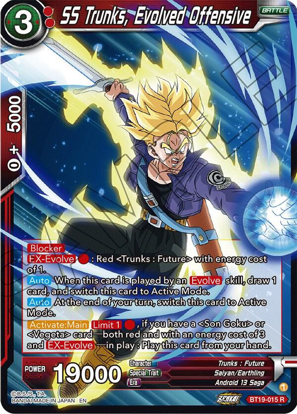 SS Trunks, Evolved Offensive BT19-015 card from Fighter's Ambition