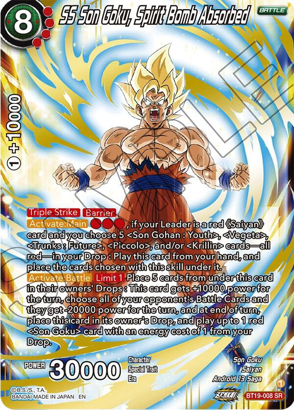 SS Son Goku, Spirit Bomb Absorbed BT19-008 card from Fighter's Ambition