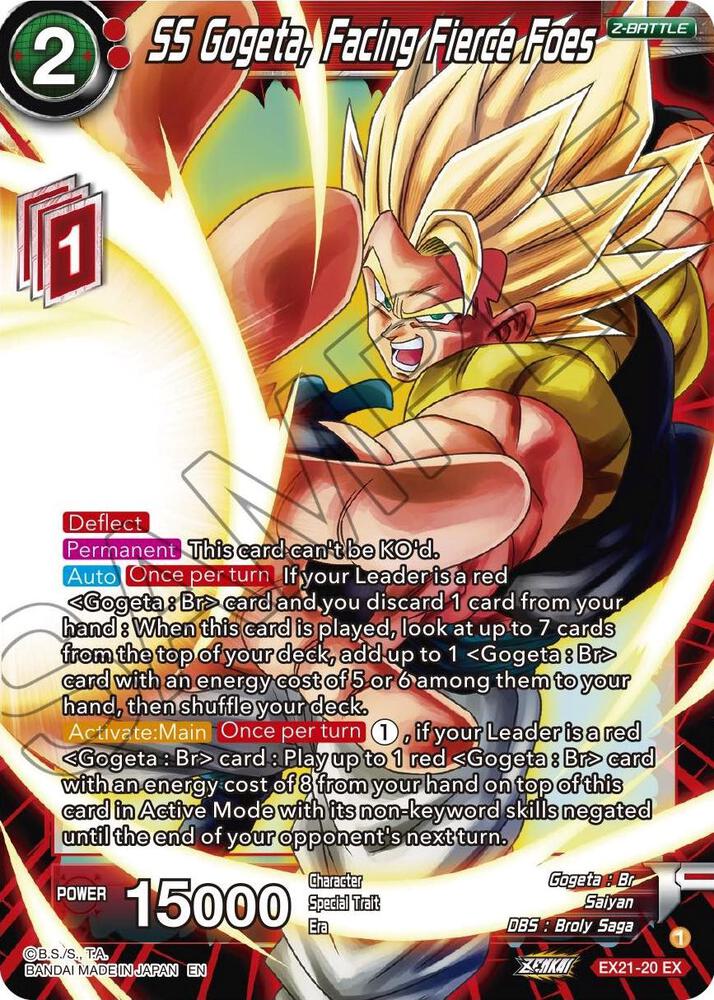 SS Gogeta, Facing Fierce Foes EX21-20 card from 5th Anniversary Set