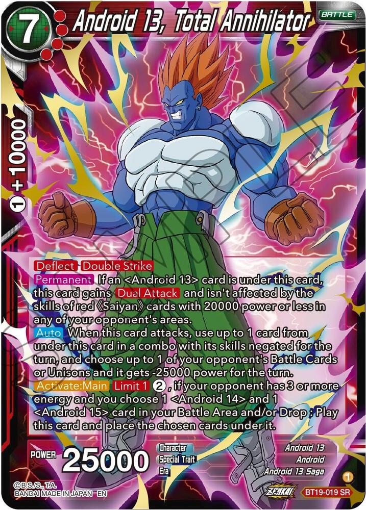 Android 13, Total Annihilator BT19-019 card from Fighter's Ambition
