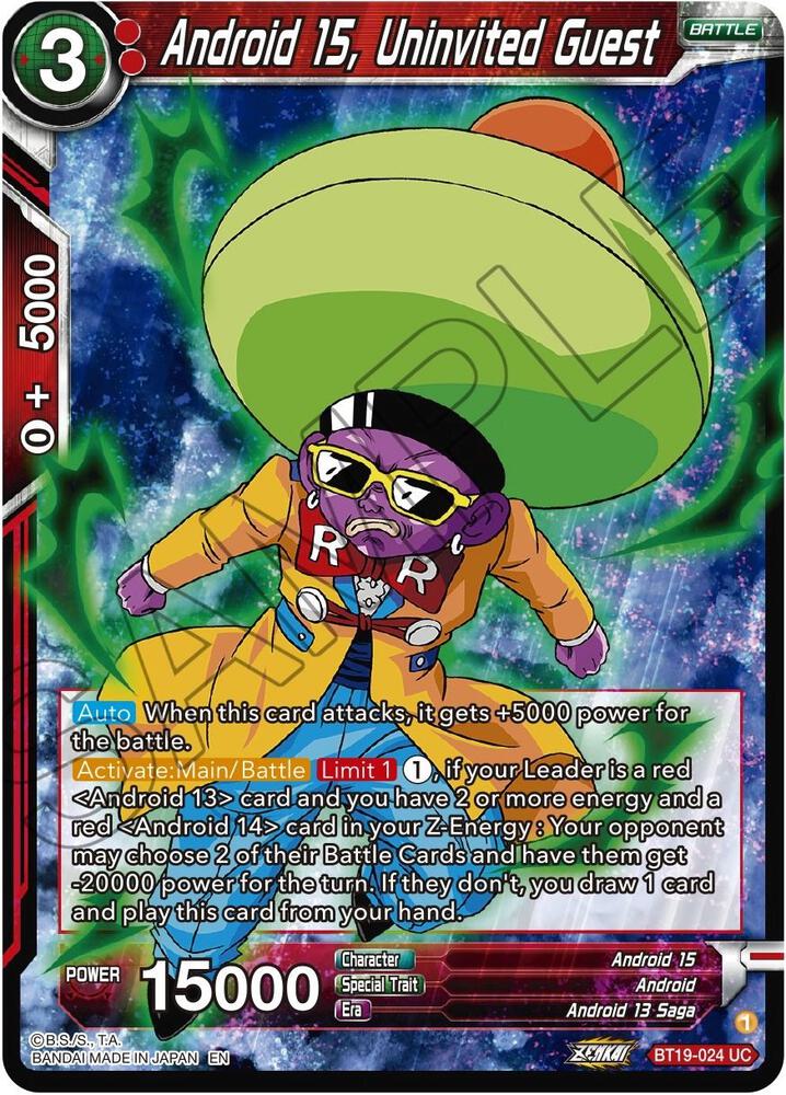 Android 15, Uninvited Guest BT19-024 card from Fighter's Ambition