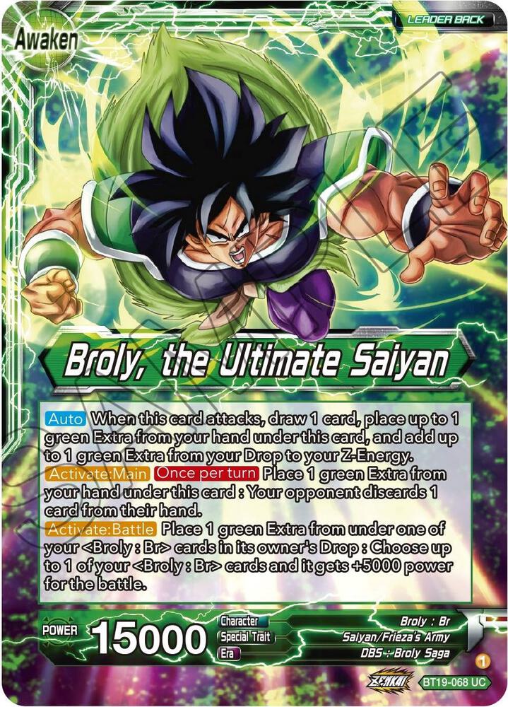 Broly // Broly, the Ultimate Saiyan BT19-068 card from Fighter's Ambition