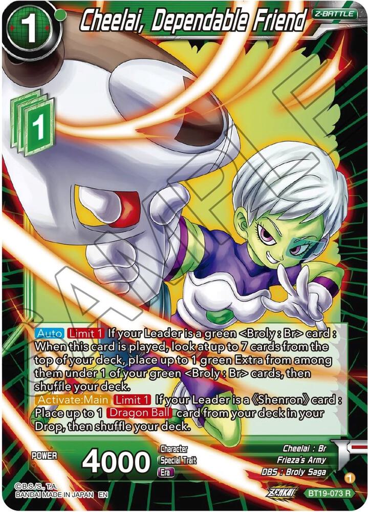 Cheelai, Dependable Friend BT19-073 card from Fighter's Ambition