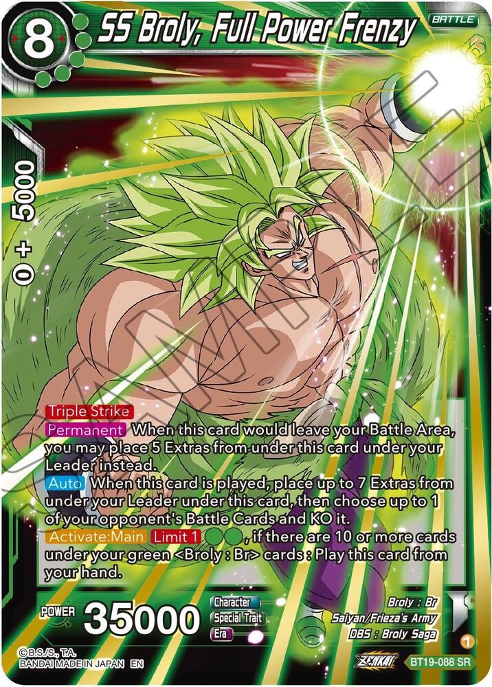 SS Broly, Full Power Frenzy BT19-088 card from Fighter's Ambition
