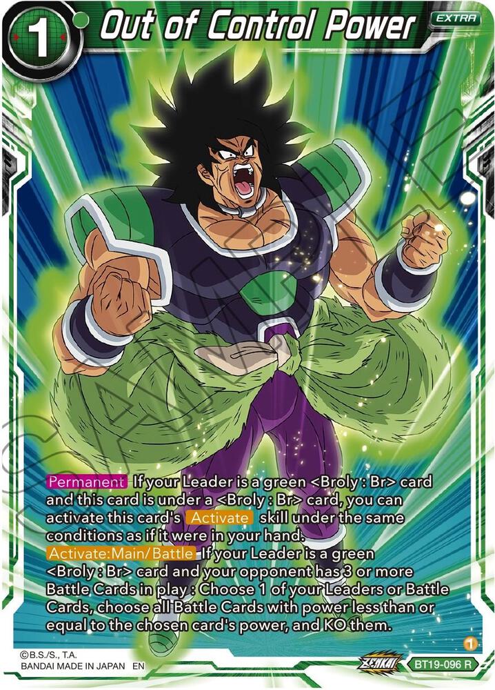 Out of Control Power BT19-096 card from Fighter's Ambition