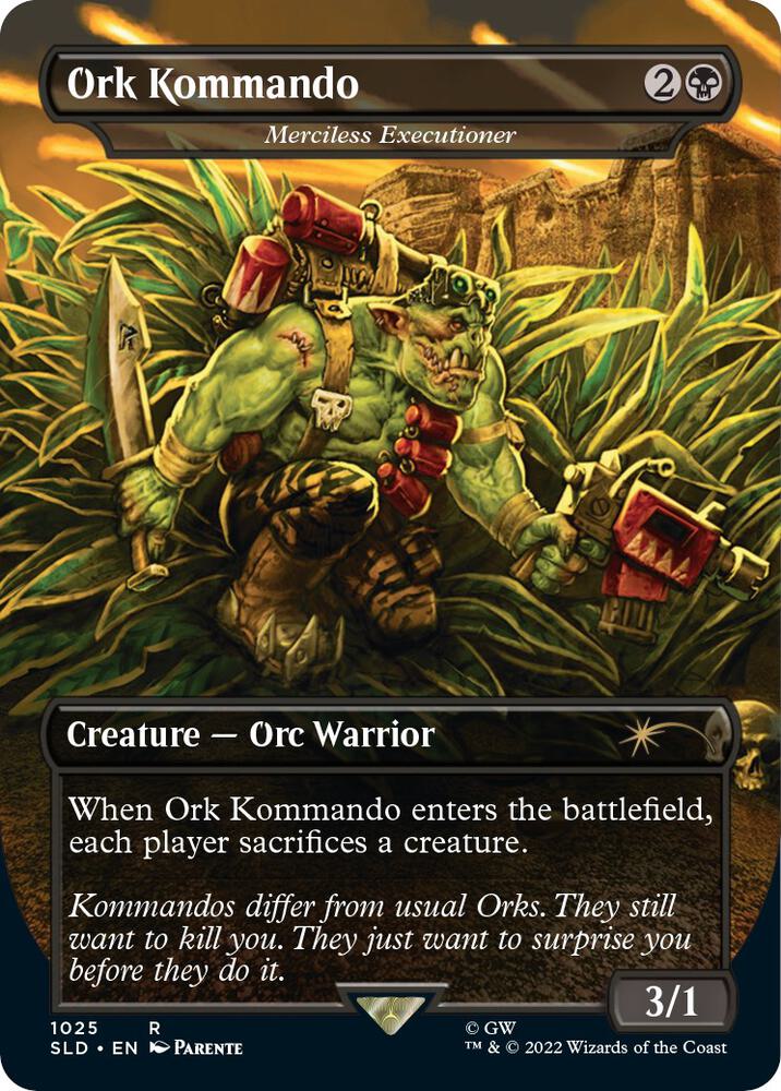 Ork Kommando - Merciless Executioner (Borderless) 1025 card from Secret Lair Drop Series