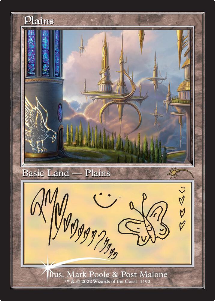 Plains (Post Malone) 1190 card from Secret Lair Drop Series