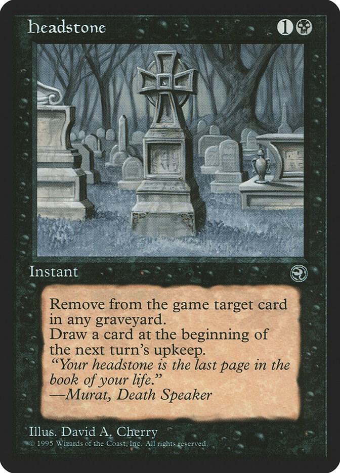 Headstone card from Homelands