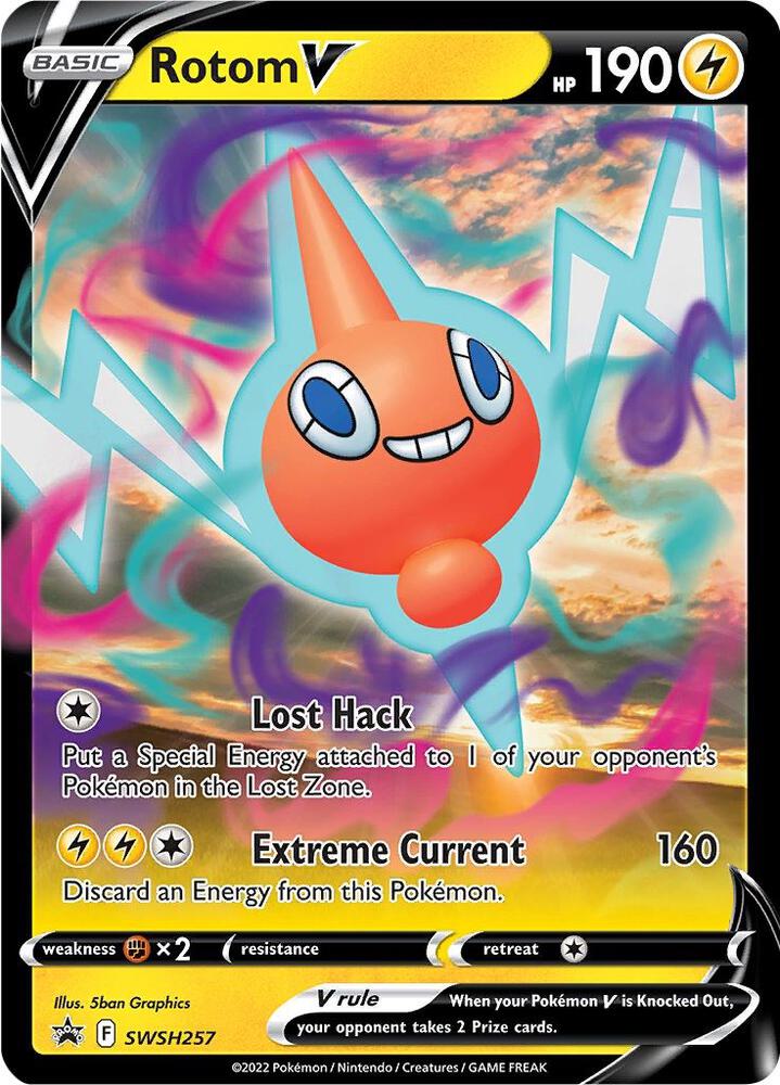 Rotom V SWSH257 card from SWSH: Sword & Shield Promo Cards