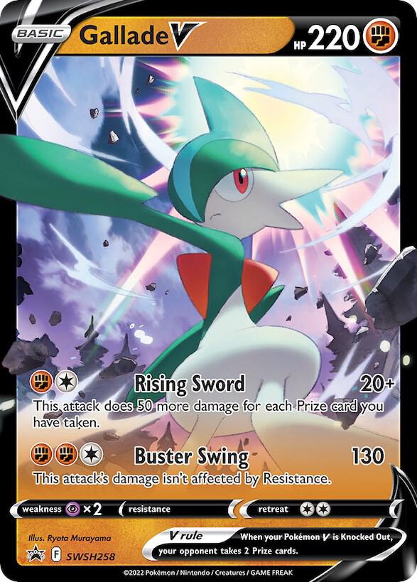 Gallade V SWSH258 card from SWSH: Sword & Shield Promo Cards