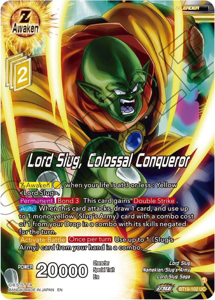 Lord Slug, Colossal Conqueror BT19-102 card from Fighter's Ambition