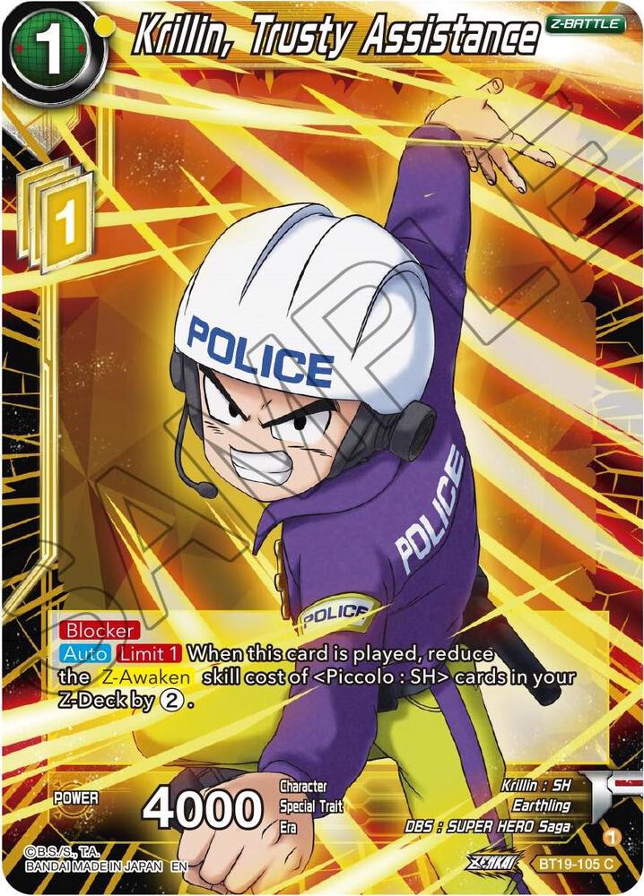 Krillin, Trusty Assistance BT19-105 card from Fighter's Ambition