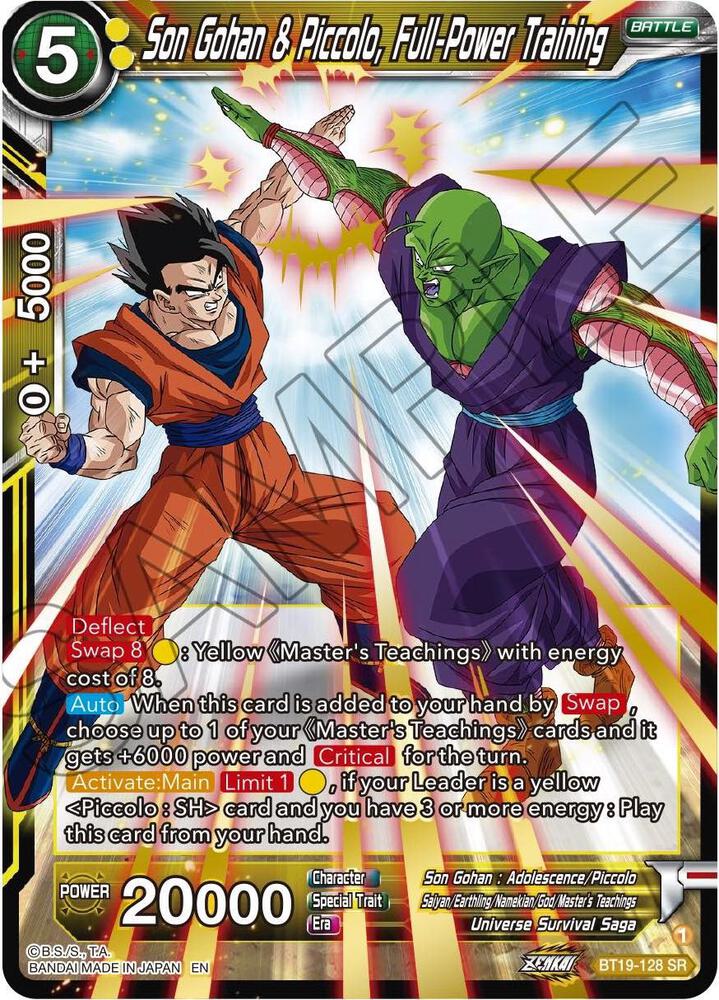 Son Gohan & Piccolo, Full-Power Training BT19-128 card from Fighter's Ambition