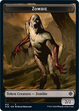 Zombie // Zombie Knight Double-Sided Token 13 // 15 card from Starter Commander Decks