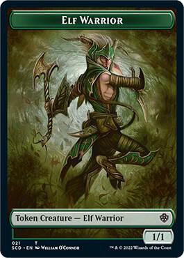 Elf Warrior // Cat Beast Double-Sided Token 21 // 4 card from Starter Commander Decks
