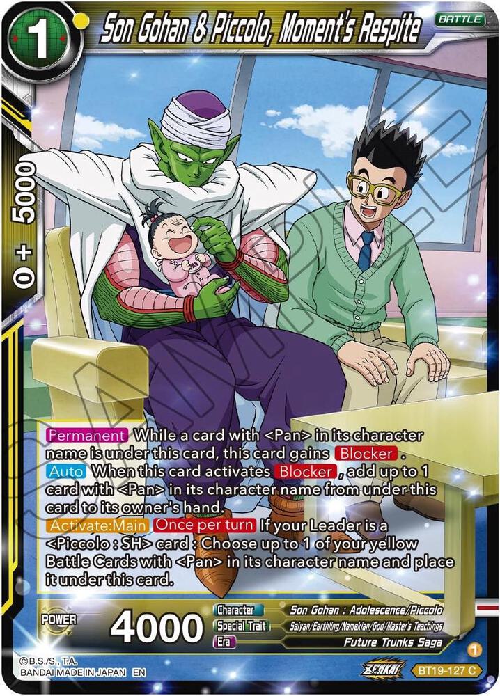 Son Gohan & Piccolo, Moment's Respite BT19-127 card from Fighter's Ambition