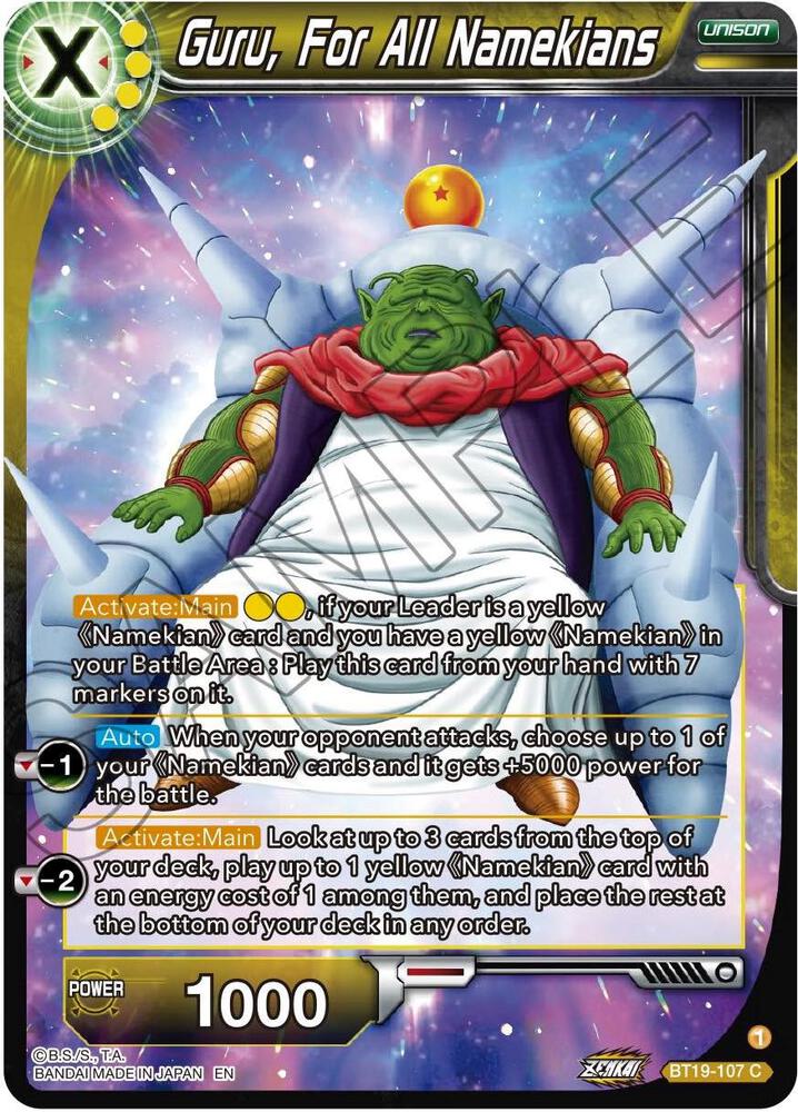 Guru, For All Namekians BT19-107 card from Fighter's Ambition