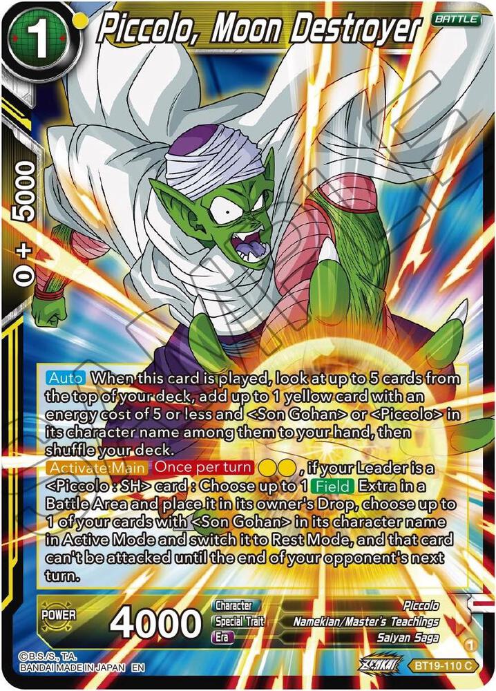Piccolo, Moon Destroyer BT19-110 card from Fighter's Ambition