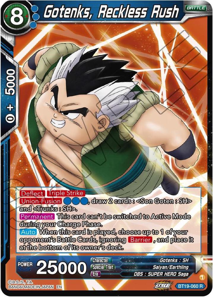 Gotenks, Reckless Rush BT19-060 card from Fighter's Ambition