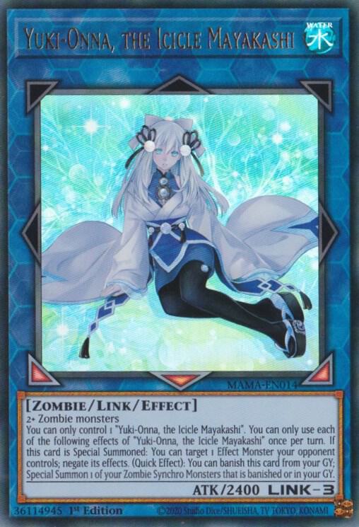 Yuki-Onna, the Icicle Mayakashi MAMA-EN014 card from Magnificent Mavens