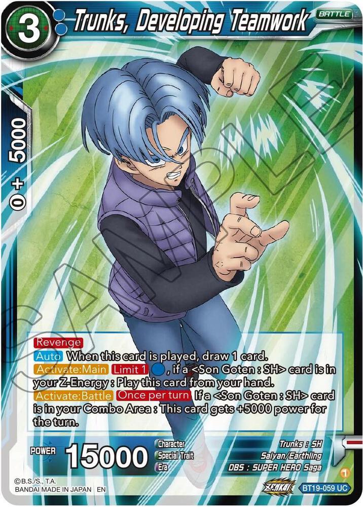 Trunks, Developing Teamwork BT19-059 card from Fighter's Ambition