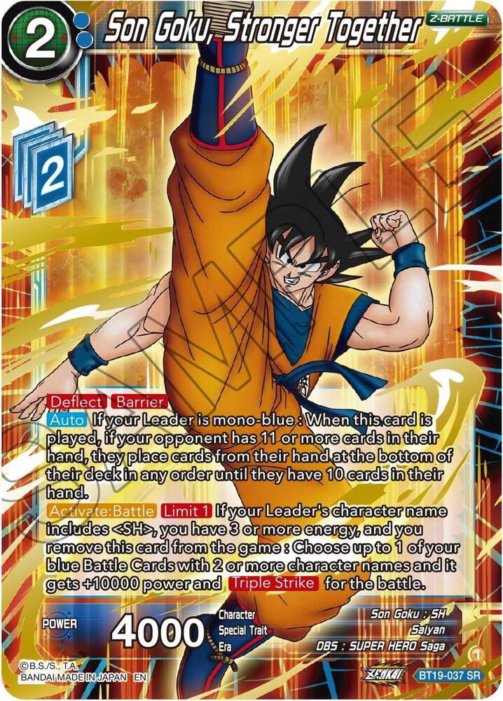 Son Goku, Stronger Together BT19-037 card from Fighter's Ambition