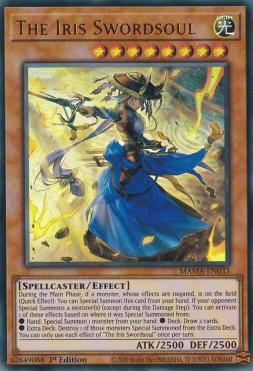 The Iris Swordsoul MAMA-EN033 card from Magnificent Mavens