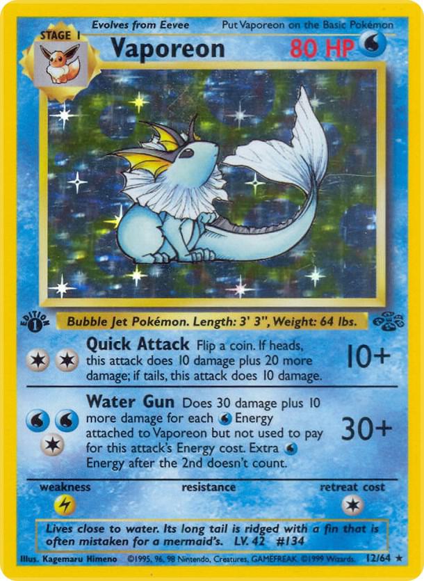 Vaporeon (12) 12/64 card from Jungle