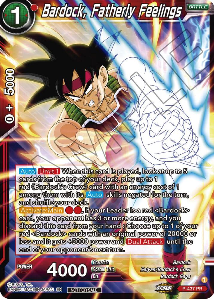 Bardock, Fatherly Feelings (Zenkai Series Tournament Pack Vol.2) P-437 card from Tournament Promotion Cards