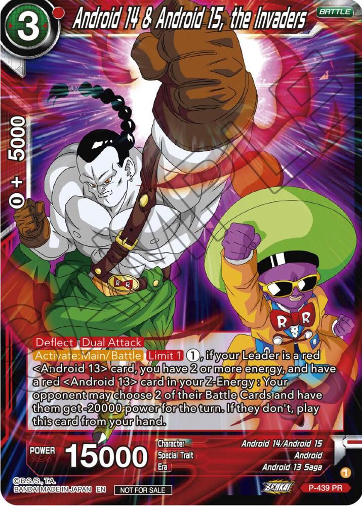 Android 14 & Android 15, the Invaders (Zenkai Series Tournament Pack Vol.2) P-439 card from Tournament Promotion Cards