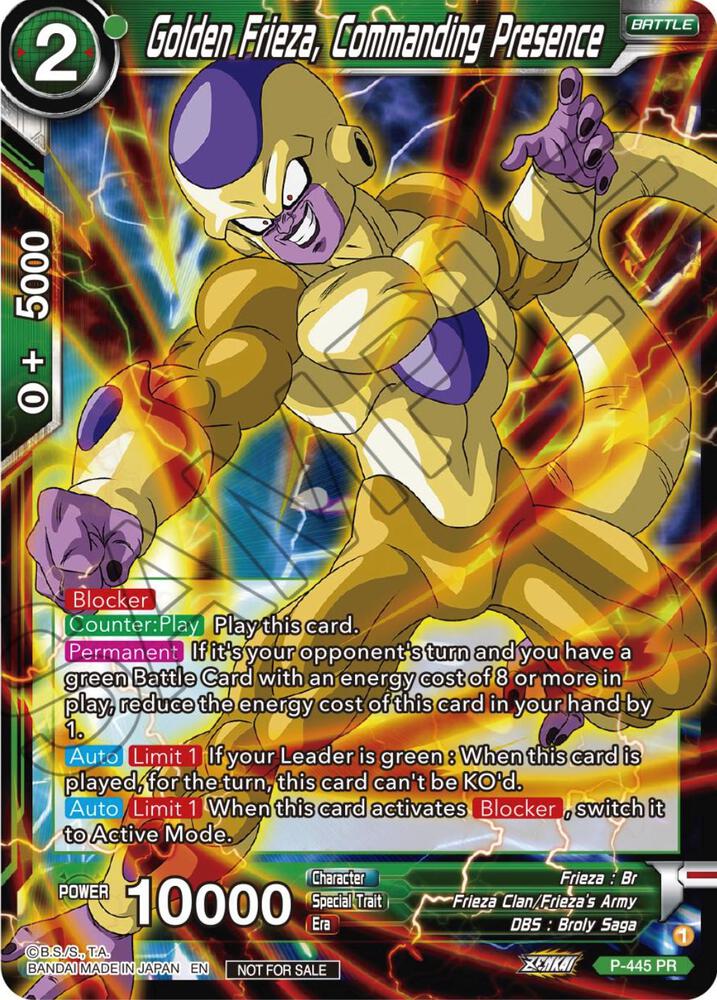 Golden Frieza, Commanding Presence (Zenkai Series Tournament Pack Vol.2) P-445 card from Tournament Promotion Cards